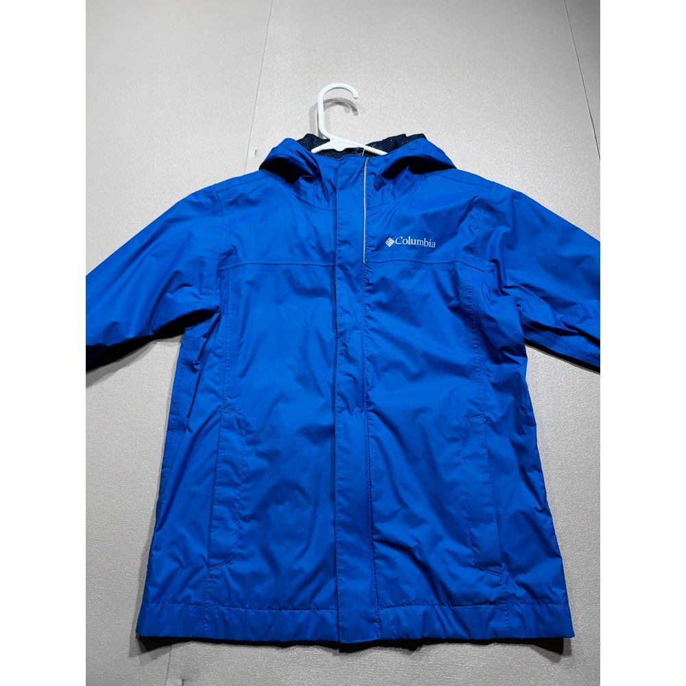 Columbia Kids Blue Omni-Tech Waterproof Rain Jacket Hooded Windbreaker S 8‎